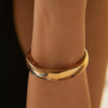 Gold Polished Chunky Twisted Hinged Waterdrop Bangle Bracelet for Women Spiraled Oval Bangle Bracelet - Image 3