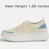 Platform Sneakers for Women Slip on Knit Chunky Shoes - Image 2
