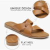 Women's Flat Sandals Open Toe Slip On Cross Strap Slides - Image 3